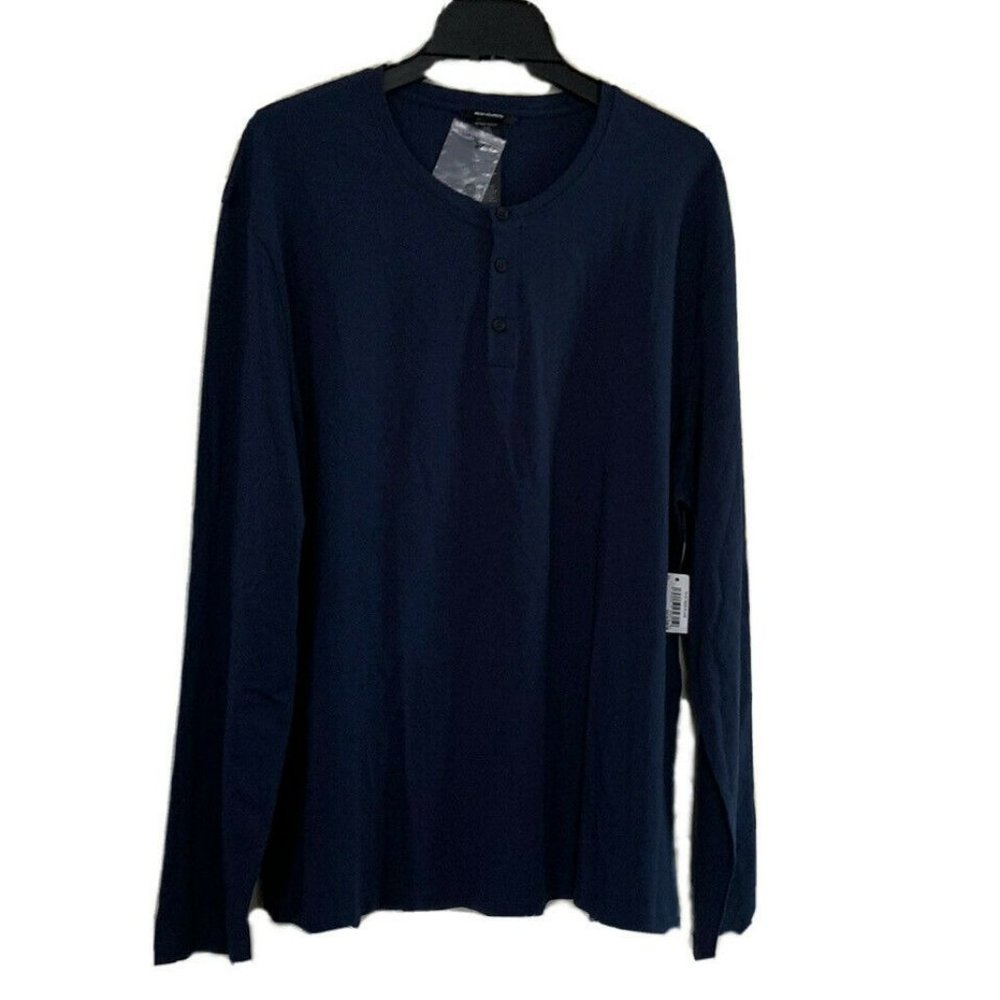 😍Peak Velocity LS Navy Blue Henley Jersey XXL